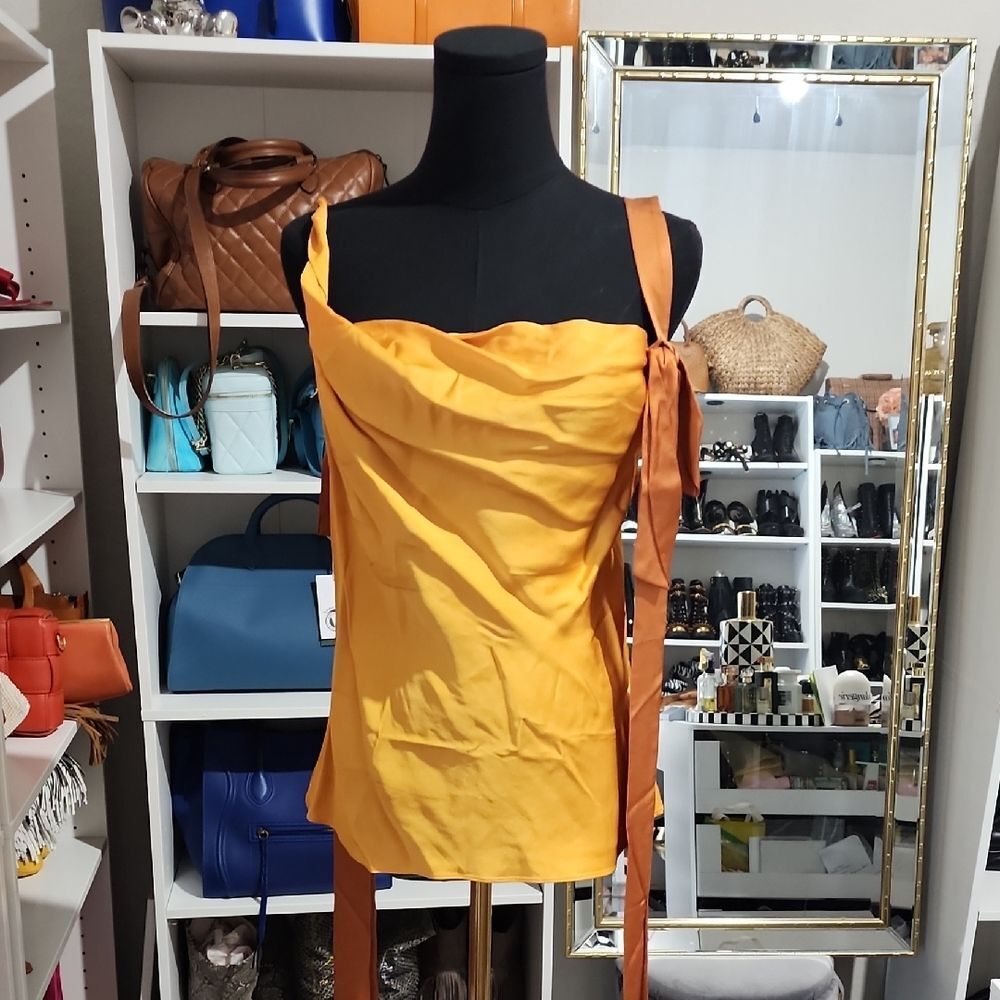 & Other Stories Yellow and Brown Tank Top